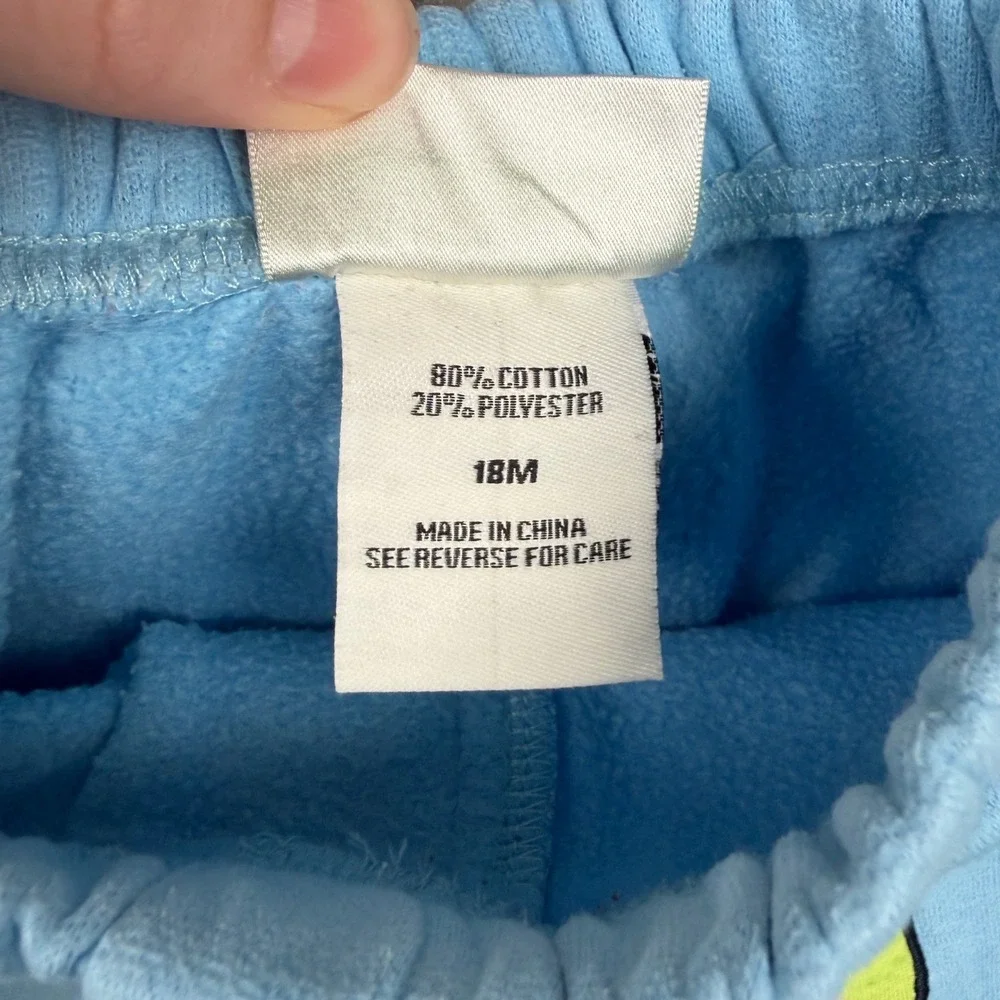 Flapdoodles‎ Sweatpants Baby 18M Blue Round The Universe Space Rocket Planet